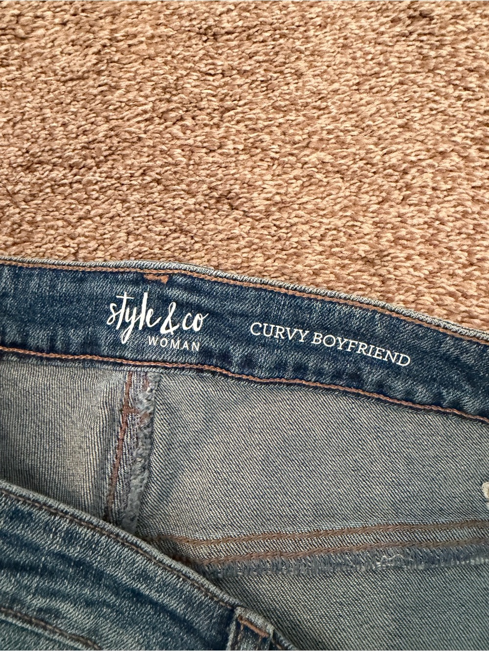 Style & Co. Blue Flare Jeans with Floral Embroidery - Picture 6 of 6